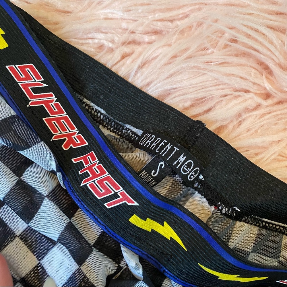 Nwot Current Mood Multi Color Mesh Checkered Long… - image 5